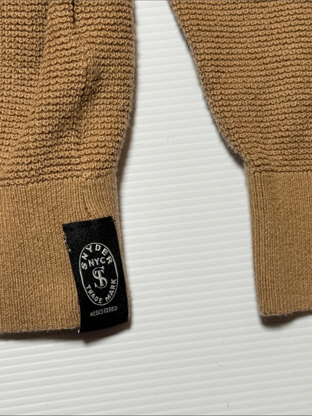 TODD SNYDER Men’s Cotton Mulberry Silk Tan Textured Knit Crewneck Sweater LG